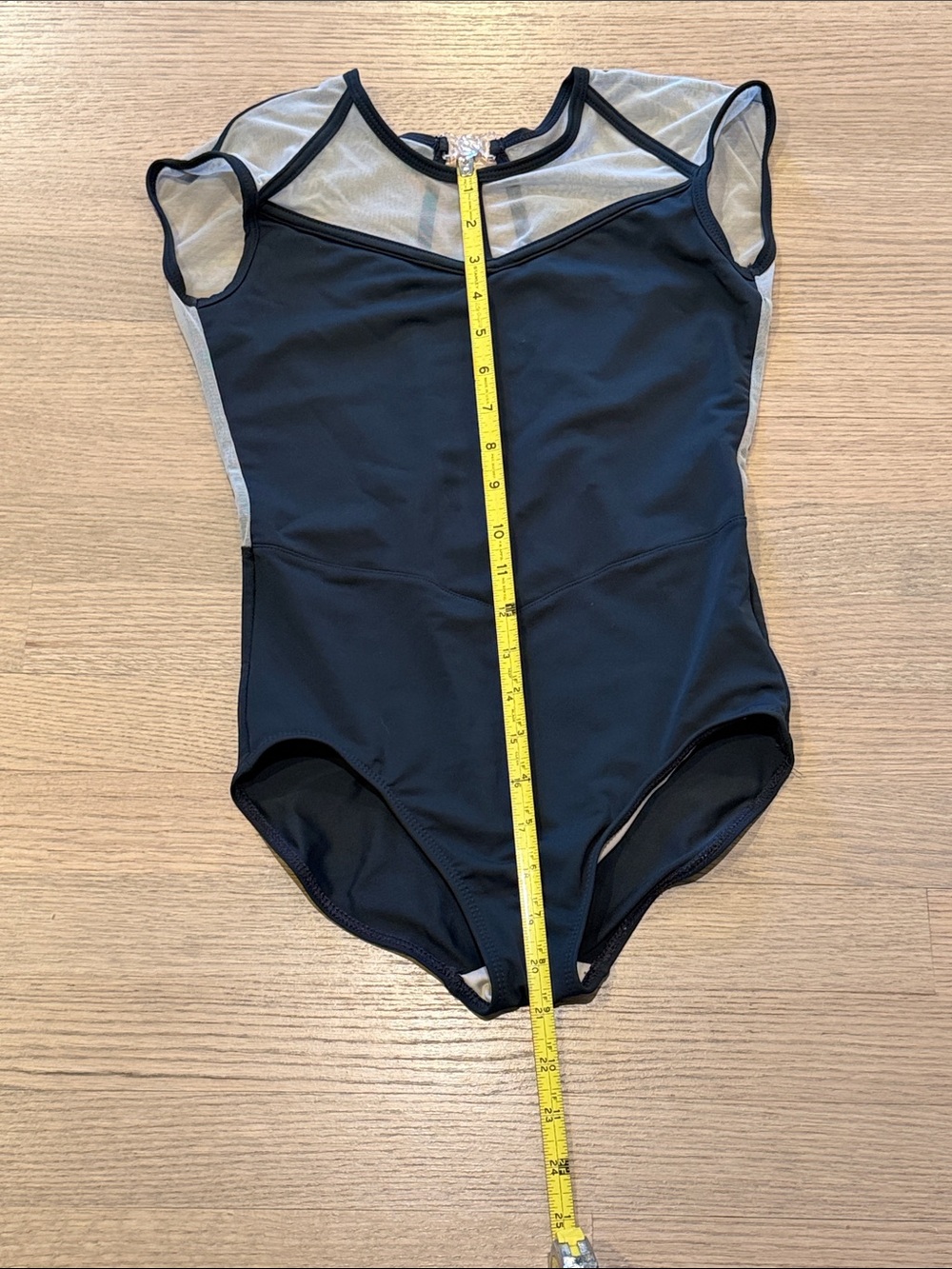 Black Mesh Accent Women’s Leotard - Picture 4 of 6